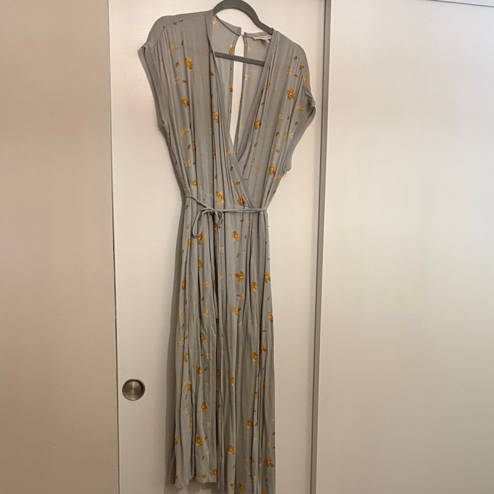 Floral Gray Maxi Dress